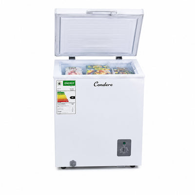 Condere 95L Compact Chest Freezer with Top-Opening Lid - White