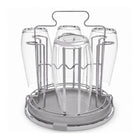 Round Stainless Steel Cup Drying Rack with Drip Tray for Glasses & Mugs