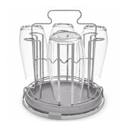 Round Stainless Steel Cup Drying Rack with Drip Tray for Glasses & Mugs
