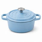 Condere 22cm Light Blue Enamel Cast Iron Pot with Lid