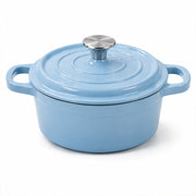 Condere 22cm Light Blue Enamel Cast Iron Pot with Lid