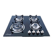 ARUIF Built-In Tempered Glass 4-Burner Gas Stove