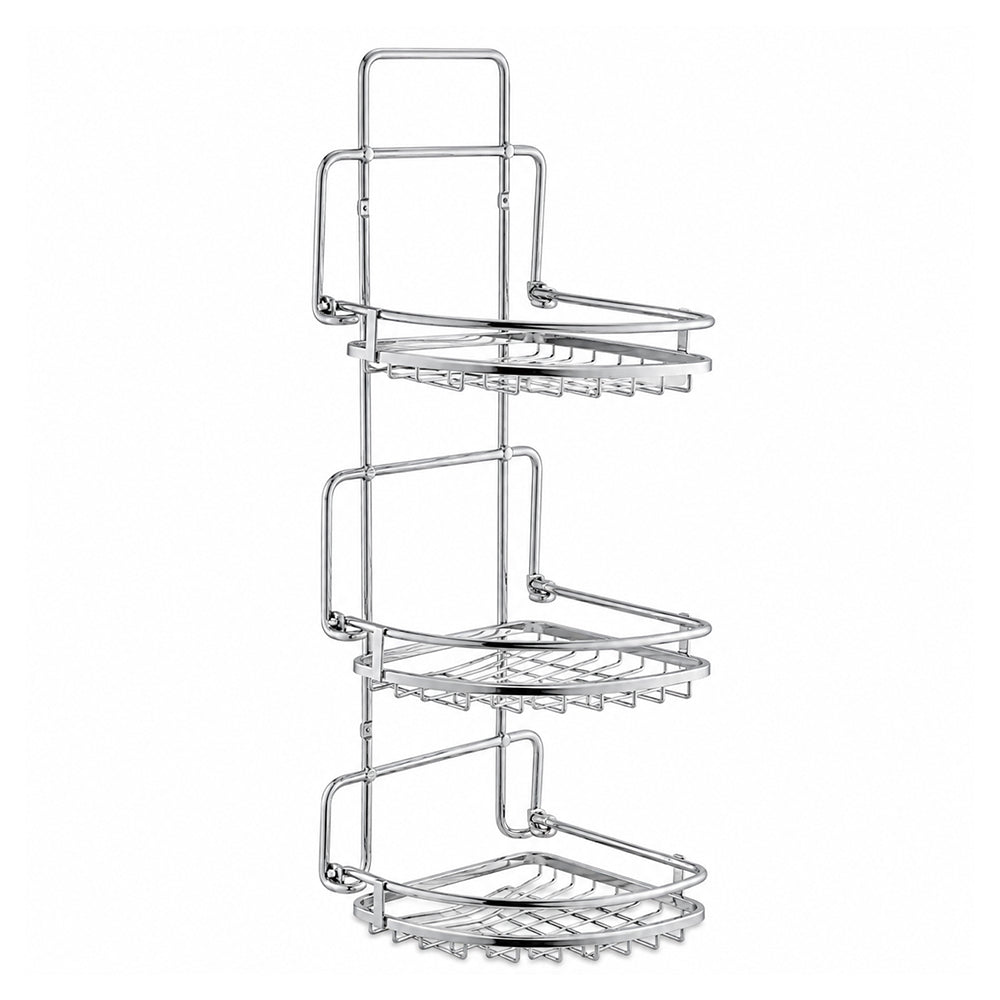 3-Tier Hanging Steel Bathroom Organizer Shower Caddy - Silver