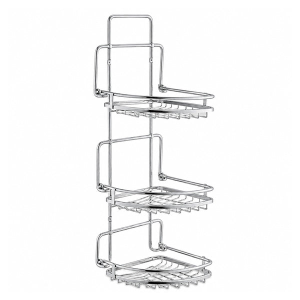 3-Tier Hanging Steel Bathroom Organizer Shower Caddy - Silver