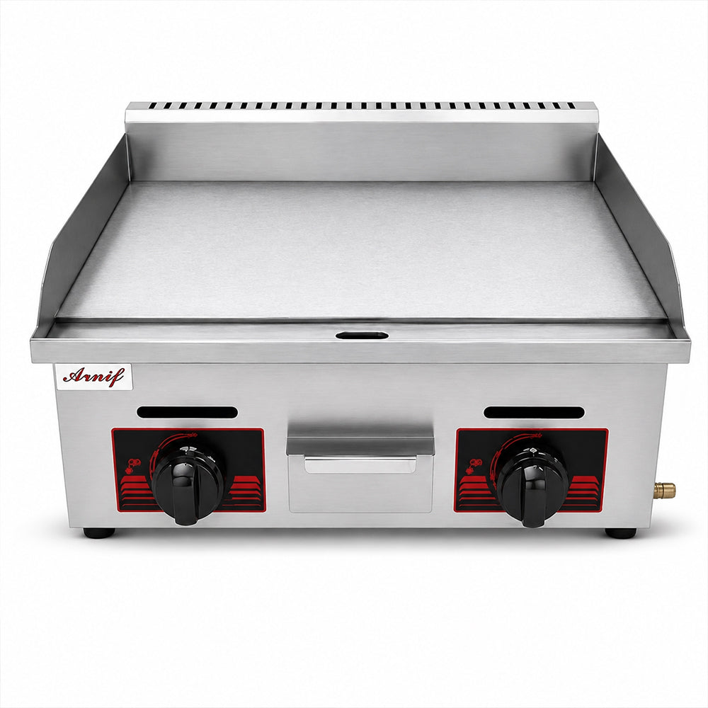 Aruif Commercial Flat Top Gas Griddle with Dual Controls