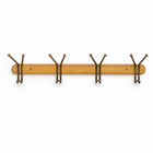 Wood & Iron 4-Hook Wall Coat Rack for Keys, Bags & Towels