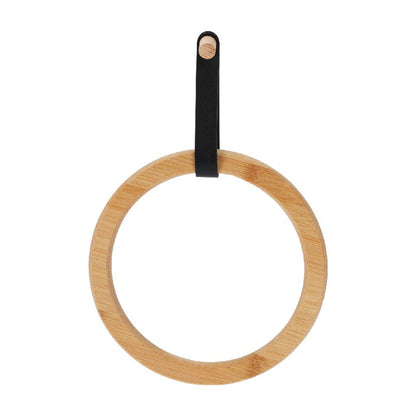 Bamboo Towel Holder – Self-Adhesive Circular Bathroom Rack
