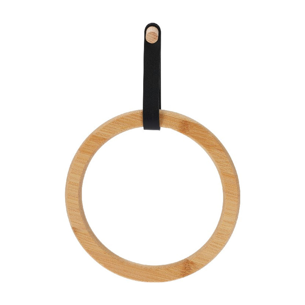 Bamboo Towel Holder – Self-Adhesive Circular Bathroom Rack