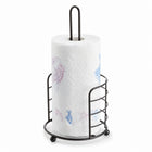 Black Countertop Paper Towel Holder with Freestanding Metal Stand