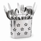 Stainless Steel Cutlery Holder with Drain Holes for Spoons, Forks & Chopsticks