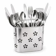 Stainless Steel Cutlery Holder with Drain Holes for Spoons, Forks & Chopsticks