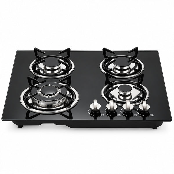 XMY Built-In Tempered Glass 4-Burner Gas Stove