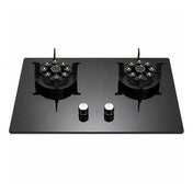 XMY 2-Burner Tempered Glass Built-In LPG Gas Hob - Black