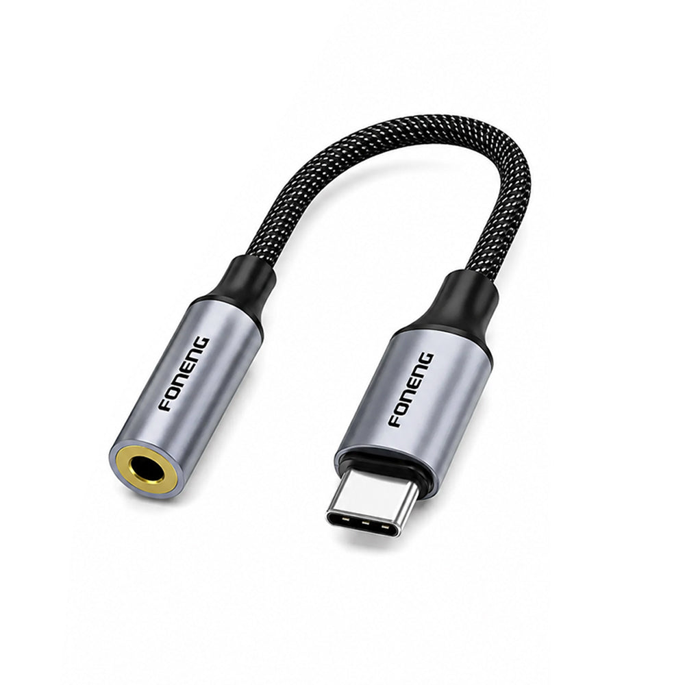 FONENG 3.5mm Female Audio Adapter Cable – Type-C / Lightning