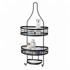 Hanging Iron Bathroom Storage Rack 2-Tier with Soap Holder - Black