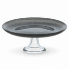Smoky Grey Glass Pedestal Cake Stand - 28cm