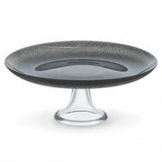 Smoky Grey Glass Pedestal Cake Stand - 28cm