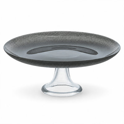 Smoky Grey Glass Pedestal Cake Stand - 28cm