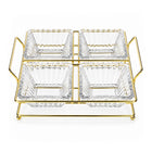 5-Piece Glass Serving Bowl Set with Metal Stand - 250ml