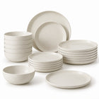 18-Piece Ivory Speckled Porcelain Dinnerware