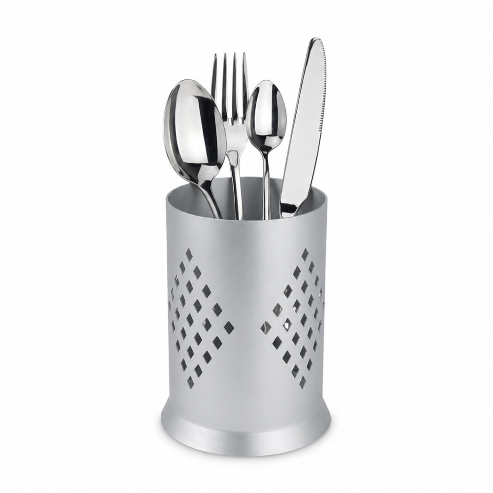 Aluminium Cutlery Holder with Drain Holes for Spoons, Forks & Knives