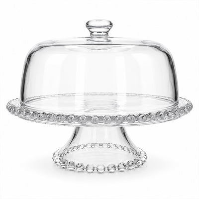 Glass Cake Stand with Dome - 31.4cm