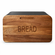 Stainless Steel Bread Bin with Wooden Lid 35.4cm