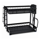 Large 2-Tier Dish Drying Rack with Drain Board & Utensil Holder - Black
