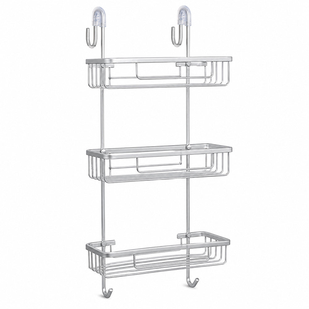 3-Tier Aluminium Hanging Shower Shelf Bathroom Caddy - Silver