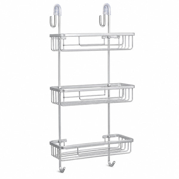 3-Tier Aluminium Hanging Shower Shelf Bathroom Caddy - Silver