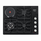 XMY 4-Zone Dual-Fuel Built-In Hob with 3 Gas Burners & 1 Electric Plate