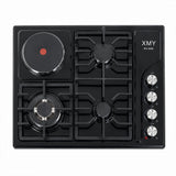 XMY 4-Zone Dual-Fuel Built-In Hob with 3 Gas Burners & 1 Electric Plate