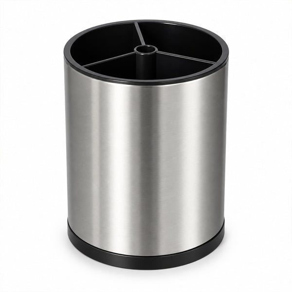 360° Rotating Cutlery & Utensil Holder with Drainage - 16cm