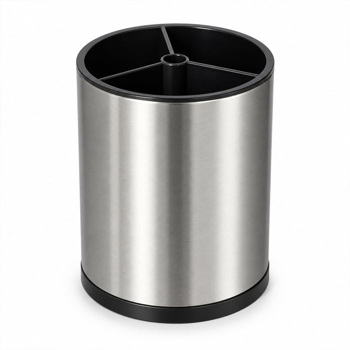 360° Rotating Cutlery & Utensil Holder with Drainage - 16cm