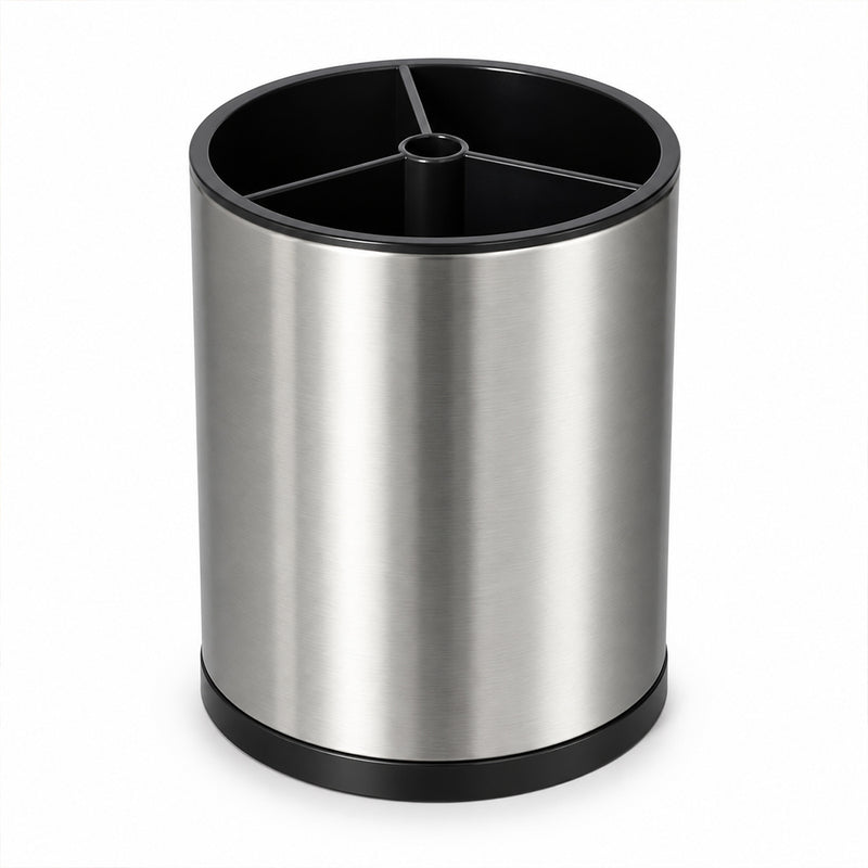 360° Rotating Cutlery & Utensil Holder with Drainage - 16cm
