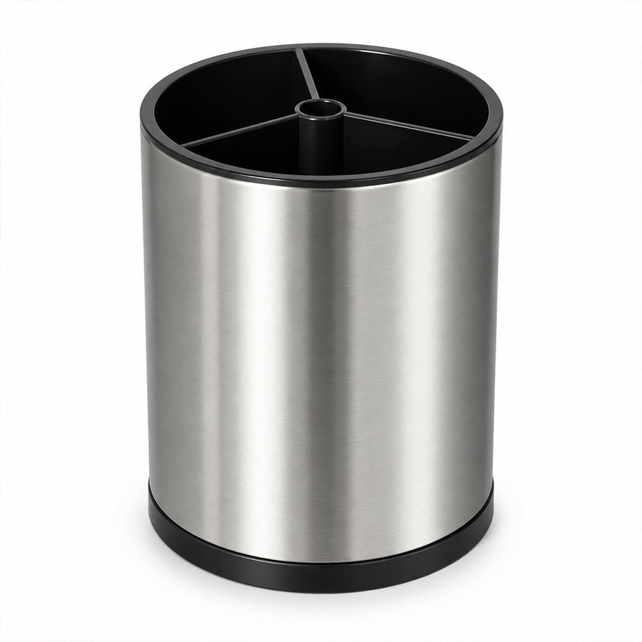 360° Rotating Cutlery & Utensil Holder with Drainage - 16cm