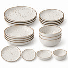 16-Piece Ivory Speckled Porcelain Dinnerware Set