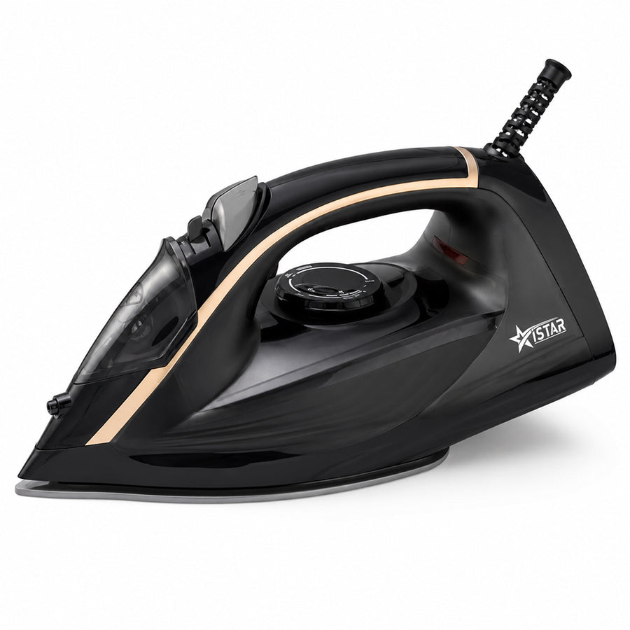 iStar 2200W Steam Iron with Ceramic Soleplate - Black & Gold