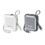 FONENG 10000mAh 22.5W Mini Fast Charging Power Bank with 2 Built-In Cables