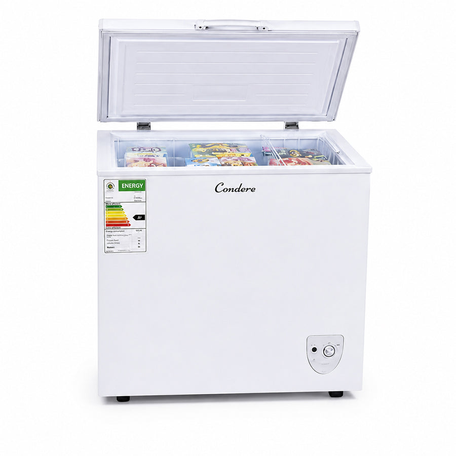 Condere 188L Chest Freezer with Top-Opening Lid - White