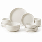 16-Piece Ivory Speckled Porcelain Dinnerware