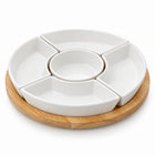 6-Piece Bamboo Lazy Susan Snack Platter Set - 22cm
