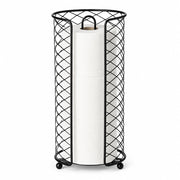 Freestanding Toilet Paper Roll Holder with Storage Stand - Black