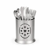 Stainless Steel Cutlery Holder with Drain Holes for Spoons, Forks & Knives