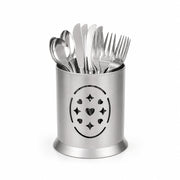 Stainless Steel Cutlery Holder with Drain Holes for Spoons, Forks & Knives