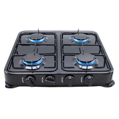 4-Burner Gas Stove with Durable Stainless Steel Surface