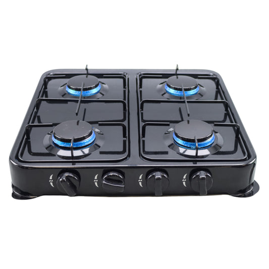 4-Burner Gas Stove with Durable Stainless Steel Surface
