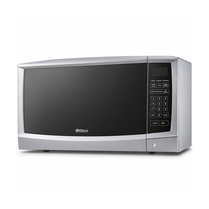 30L Digital Microwave Oven 900W with Defrost Function - Silver & Black