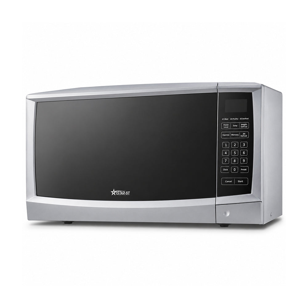 iStar-ST 30L Digital Microwave Oven 900W with Defrost Function - Silver & Black
