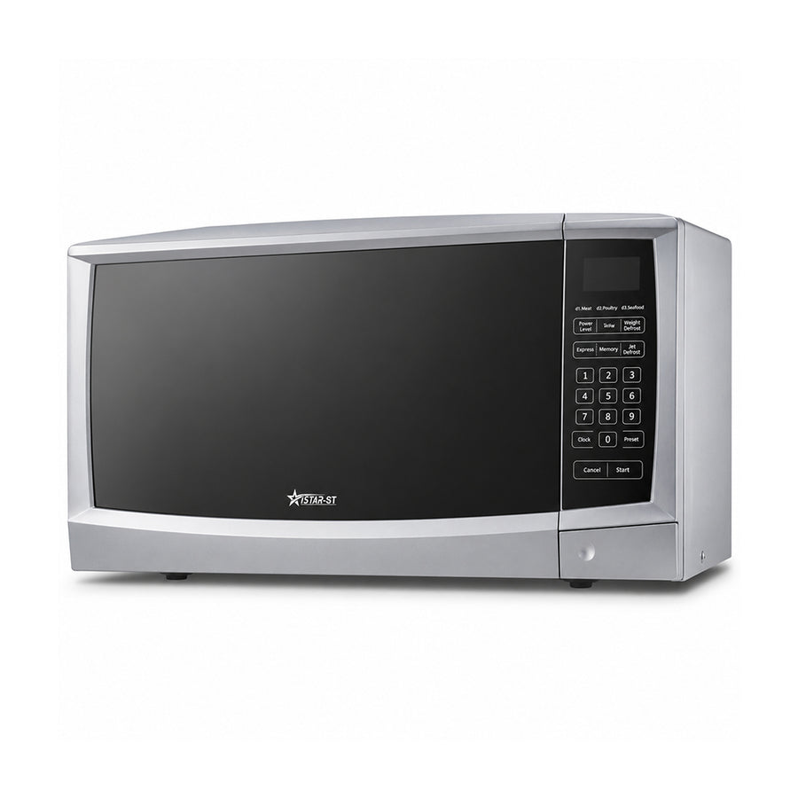 iStar-ST 30L Digital Microwave Oven 900W with Defrost Function - Silver & Black